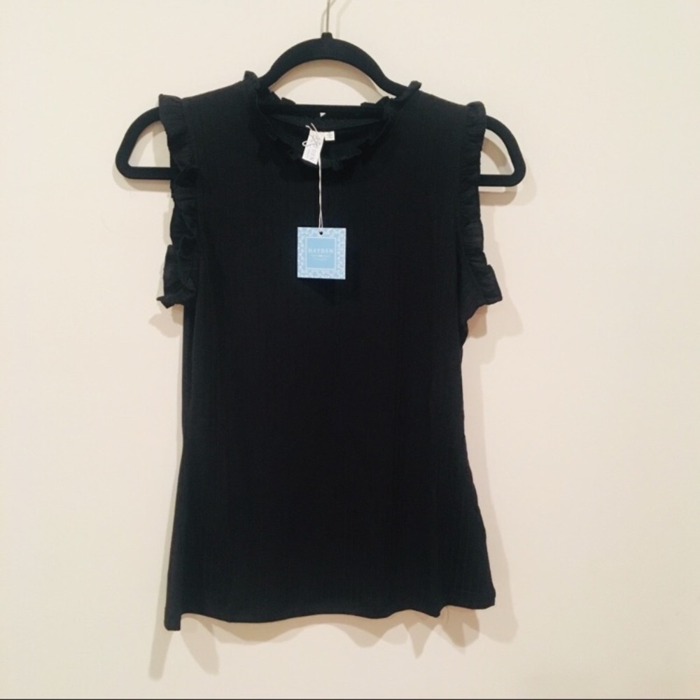 GWYNETH Black ruffle tank - Picture 6 of 8